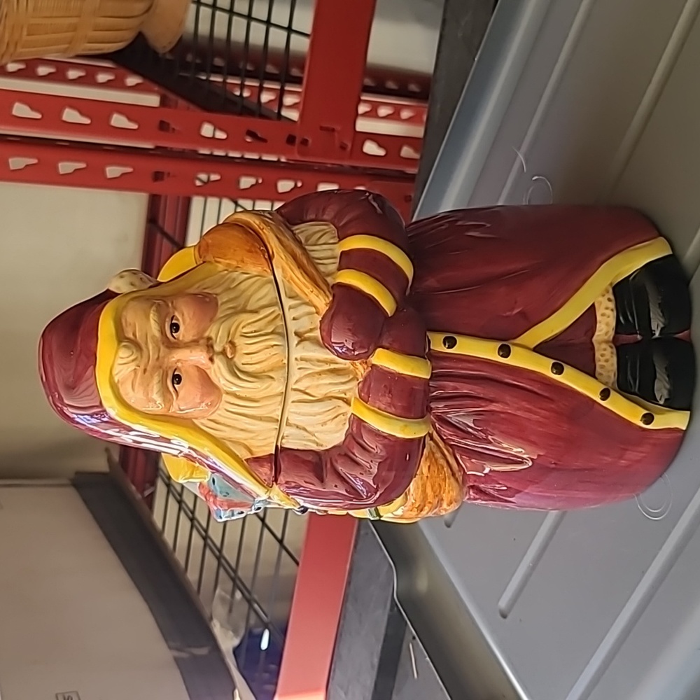 Block Father Christmas Cookie Jar Canister EUC
